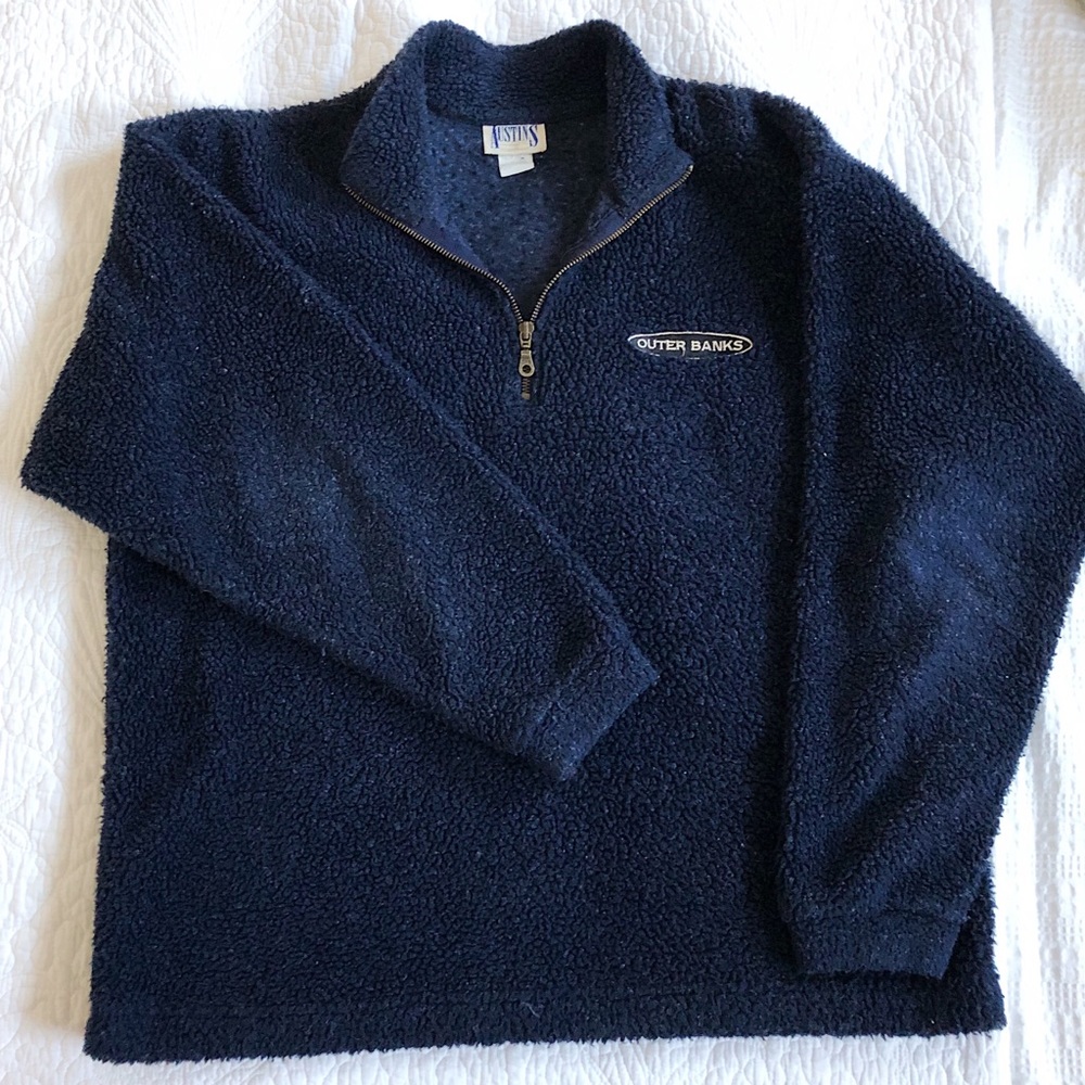 Vintage Sherpa Fleece Quarter Zip OBX Sweatshirt